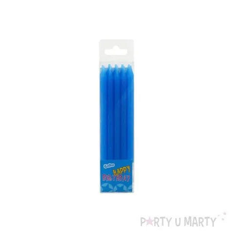 swieczki na tort classic niebieskie godan 10 szt