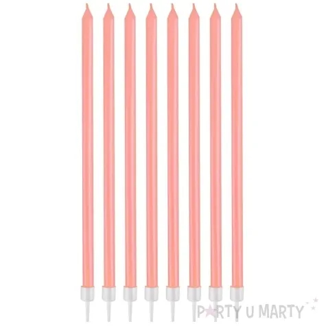 swieczki na tort classic perlowe rozowy jasny godan 8 szt