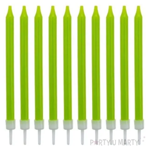 swieczki na tort classic zielone godan 10 szt