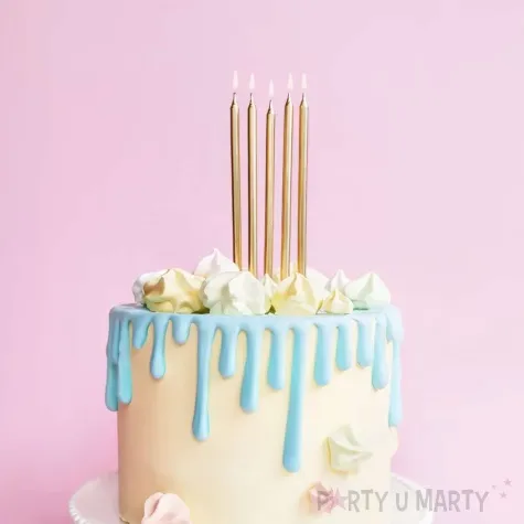 swieczki na tort classic zlote partydeco 12 szt