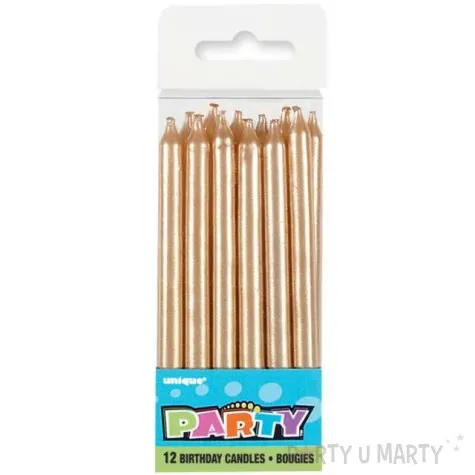 swieczki na tort classic zlote unique 10 cm 12 szt