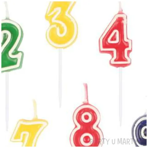 swieczki na tort cyfry od 0 do 9 mix amscan
