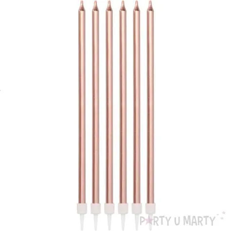 swieczki na tort deluxe rozowe zloto folat 16 szt