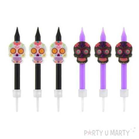 swieczki na tort dia de los muertos godan 6 szt