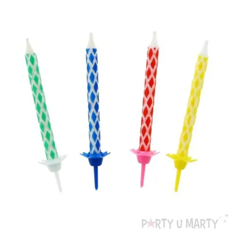 swieczki na tort diamenciki mix godan 6 cm 24 szt