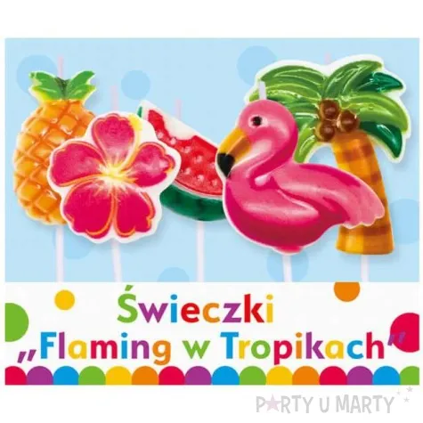 swieczki na tort flaming w tropikach godan 5 szt