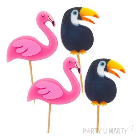 swieczki na tort flamingi i tukany givi 4 szt