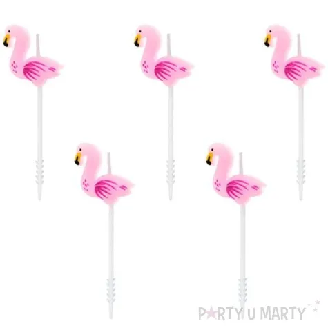 swieczki na tort flamingi partydeco 5 szt