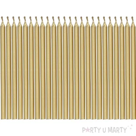 swieczki na tort glamour set zloty folat 10 cm 24 szt