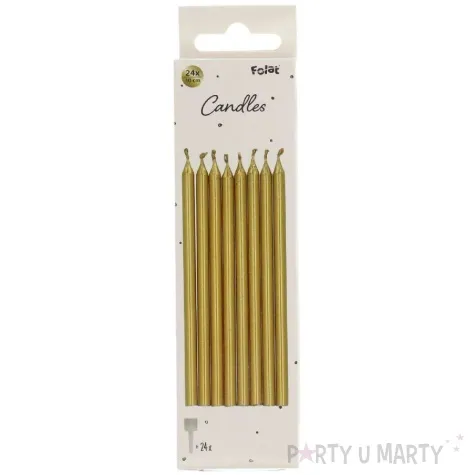 swieczki na tort glamour set zloty folat 10 cm 24 szt