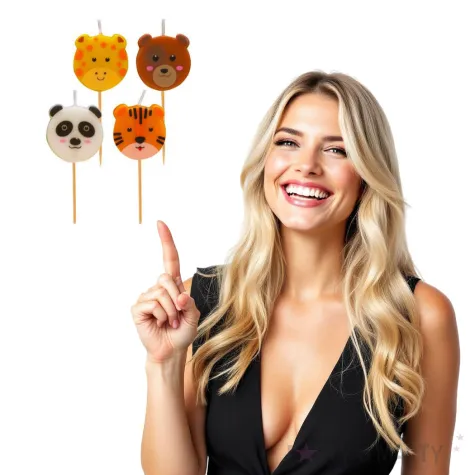 swieczki na tort glowy zwierzat givi 4 szt