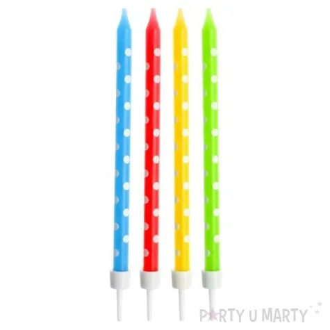 swieczki na tort grochy mix godan 24 szt