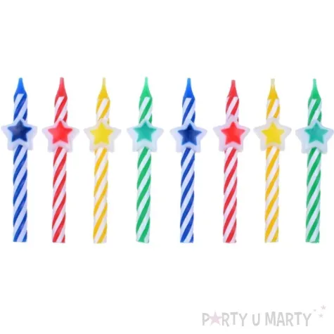 swieczki na tort gwiazdki mix arpex 6 cm 8 szt