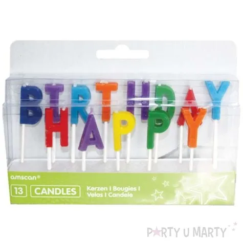 swieczki na tort happy birthday kolorowe amscan