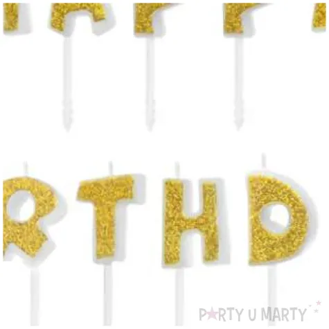 swieczki na tort happy birthday zlote partypal