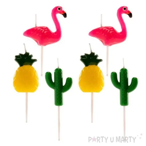 swieczki na tort hawajskie party dekora 6 szt