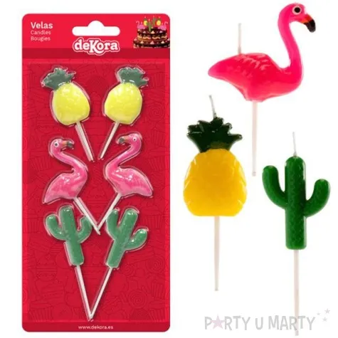 swieczki na tort hawajskie party dekora 6 szt