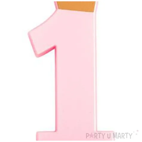swieczki na tort jedynka w koronie rozowa givi