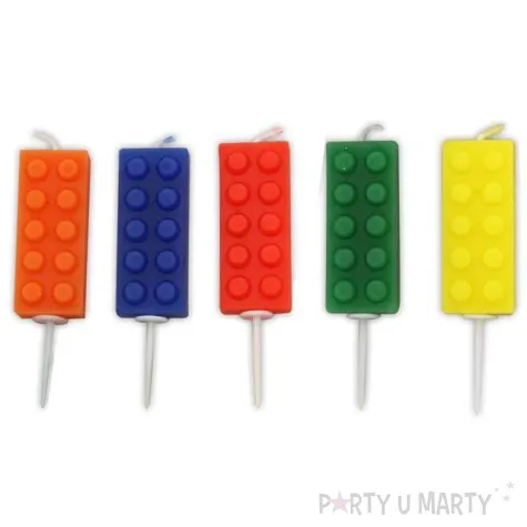 swieczki na tort klocki creative party 5 szt