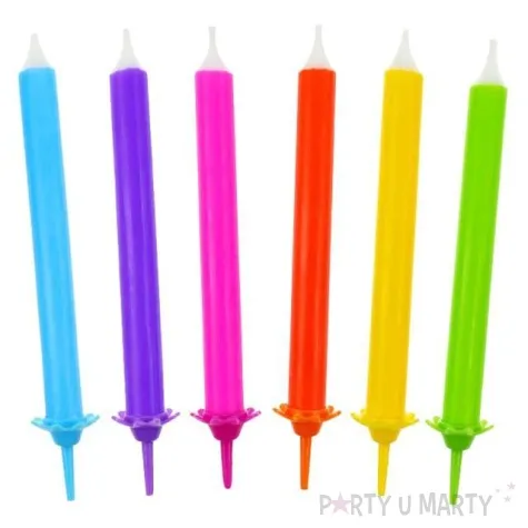 swieczki na tort kolorowe mix godan 12 szt