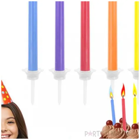 swieczki na tort kolorowe plomienie mix godan 6 szt