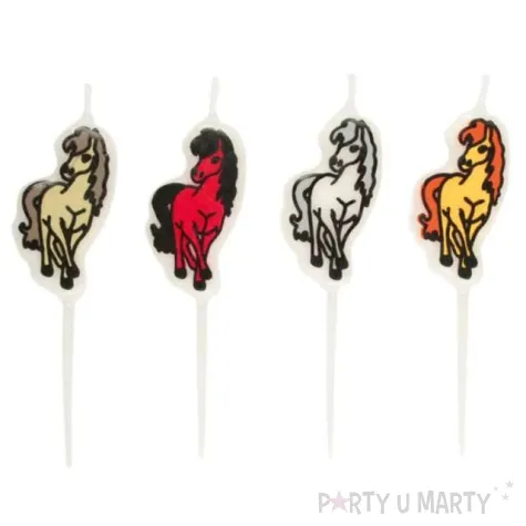 swieczki na tort konie 4 szt