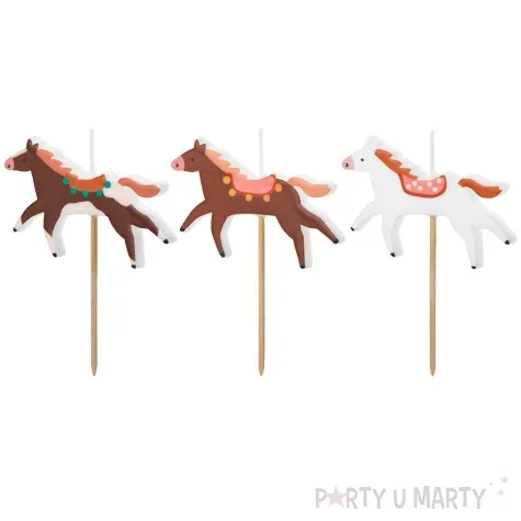 swieczki na tort konie partydeco 4 cm 3 szt