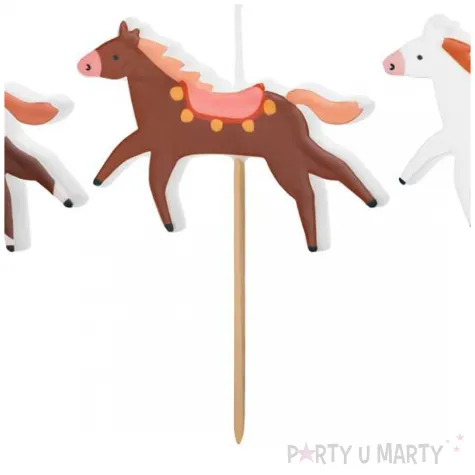 swieczki na tort konie partydeco 4 cm 3 szt