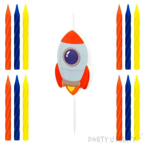 swieczki na tort kosmiczna rakieta mix partypal 6 cm 13 szt