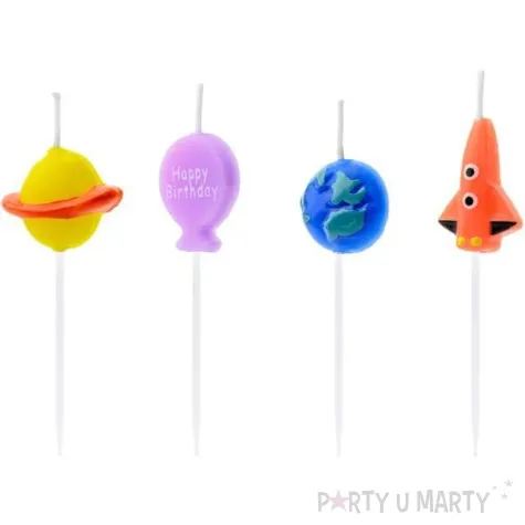 swieczki na tort kosmos mix partydeco 4 szt