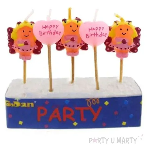 swieczki na tort lalka i serce godan 5 szt