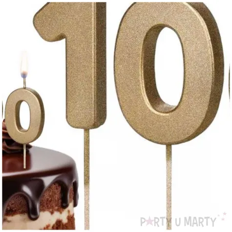 swieczki na tort liczba 100 zloty 4 5 cm 2 szt