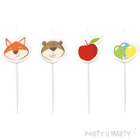 swieczki na tort lis i bobr amscan 4 szt