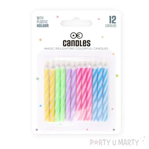 swieczki na tort magic mix niegasnace partypal 12 szt