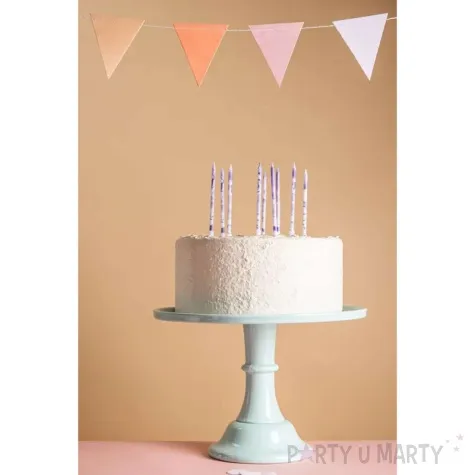 swieczki na tort marmurkowe fiolet folat 10 cm 24 szt