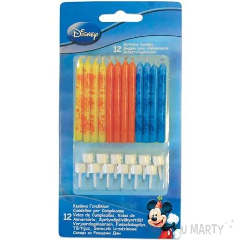 swieczki na tort mickey party time mix procos 12 szt