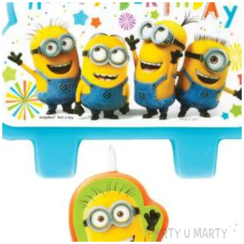 swieczki na tort minionki happy birthday amscan 4 szt