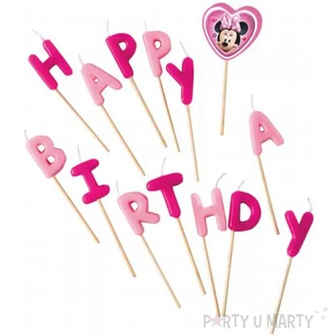 swieczki na tort minnie happy birthday procos 14 szt