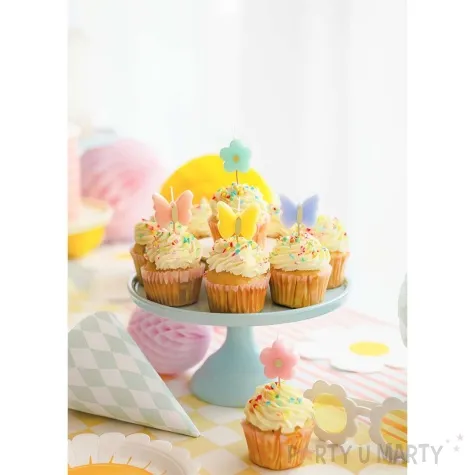 swieczki na tort motyle i kwiaty partydeco 3 5 cm 5 szt