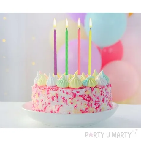swieczki na tort neon classic mix godan 10 szt