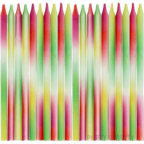 swieczki na tort neonowe ombre mix folat 24 szt