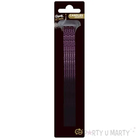 swieczki na tort ombre czarno fioletowe partydeco 6 szt