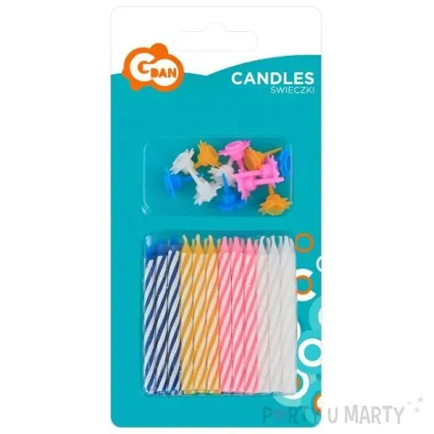 swieczki na tort paski mix godan 6 4 cm 24 szt