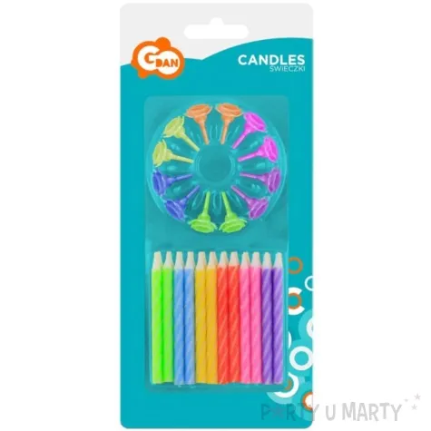 swieczki na tort paski mix godan 6 cm 24 szt