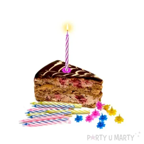 swieczki na tort paski mix godan 6 cm 24 szt