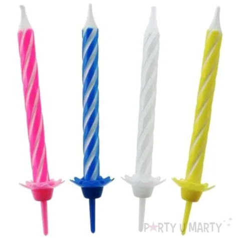 swieczki na tort paski mix godan 6 cm 24 szt