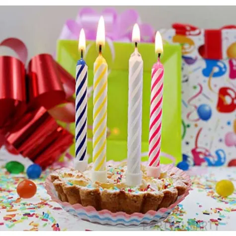 swieczki na tort paski mix godan 7 5 cm 12 szt