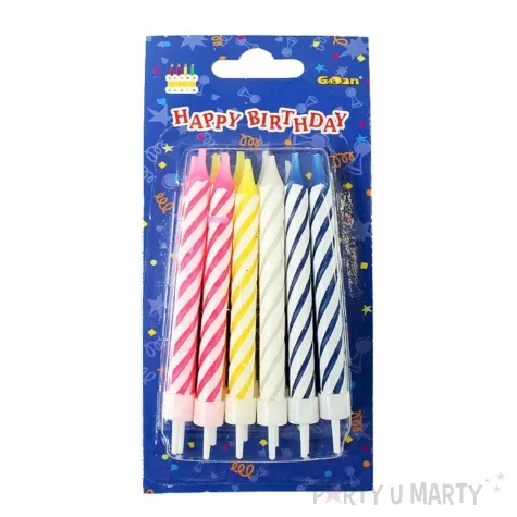 swieczki na tort paski mix godan 7 5 cm 12 szt