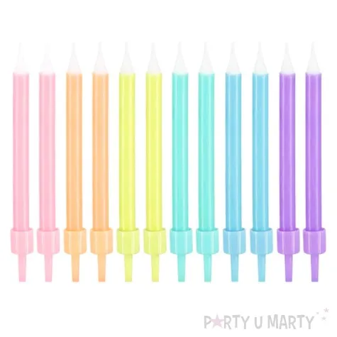 swieczki na tort pastel mix partypal 12 szt