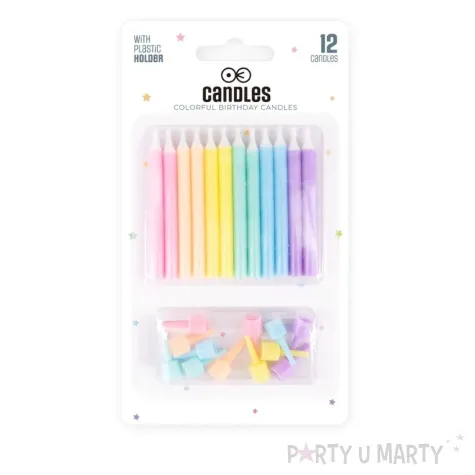 swieczki na tort pastel mix partypal 12 szt
